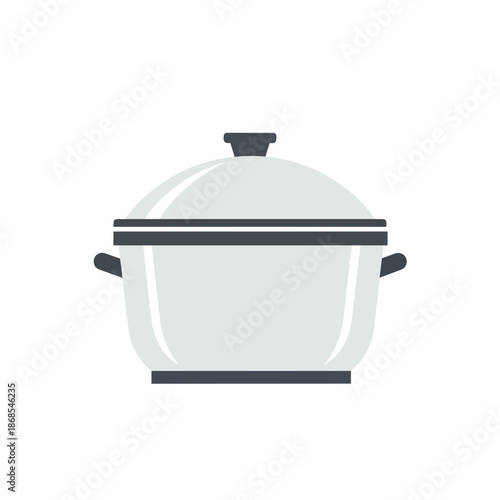 A simple, clean illustration of a cooking pot with a lid, perfect for culinary and kitchen-related graphics