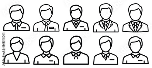 medical appointment medical health care outline icon set, line art minimal design