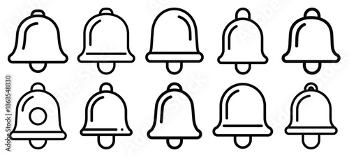 medical notification medical health care outline icon set, line art minimal design