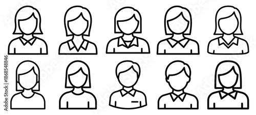 medical prevention medical health care outline icon set, line art minimal design