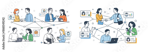 Business networking and collaboration concept with diverse professionals