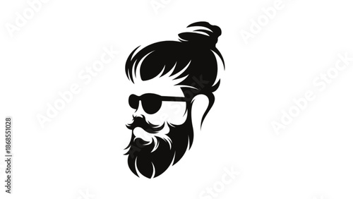 Vector silhouette of barbershop icon