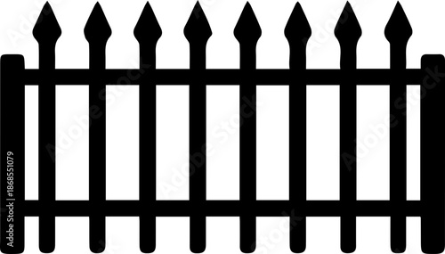 Ornamental Wrought Iron Fence Illustration