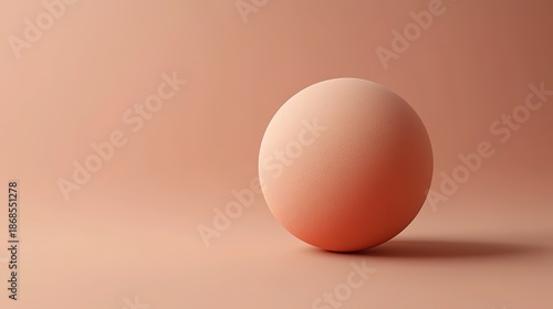 Matte Terracotta Ceramic Sphere 3D Render, Isolated on Solid Backdrop, Focus on Form and Color, Modern Minimalist Object.