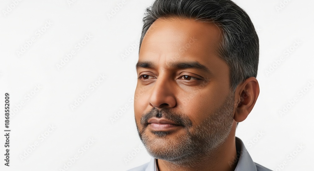 Obraz premium Indian Middle-Aged Man Listening Thoughtfully as Advisor