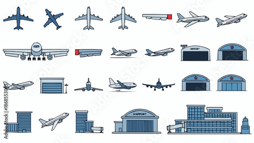 travel and landmarks icons