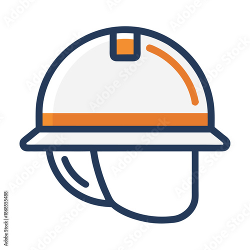 Orange and White Worker Safety Helmet Icon