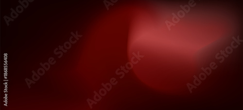 3d rendering of red abstract glass background. An abstract background features a gradient of red and dark red colors, creating a smooth, wave-like transition.