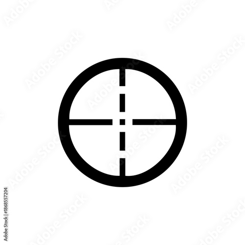 minimalist black crosshair target isolated icon.