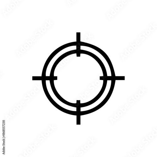 minimalist black crosshair target isolated icon.