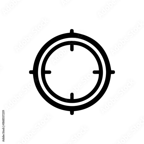 minimalist black crosshair target isolated icon.