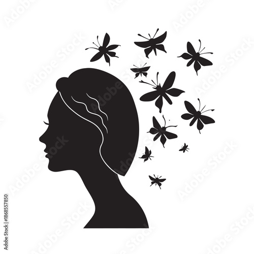 Insect Thought Silhouette Creative Symbol