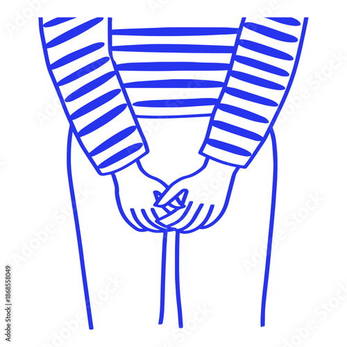 Person in Shy Pose Doodle