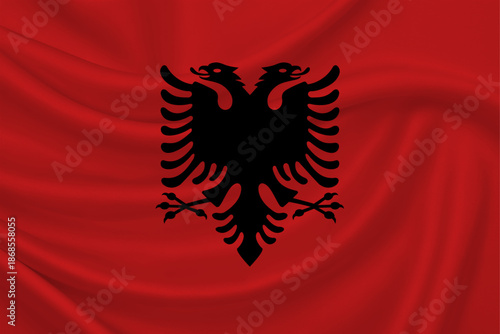 Albania flag vector SVG with red field and black double-headed eagle, clean scalable design suitable for educational, cultural, and patriotic graphics or presentations.