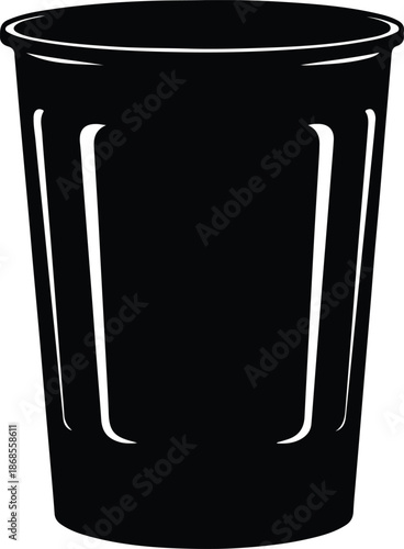 Silhouette of a tall glass with white stripes Vector Illustration