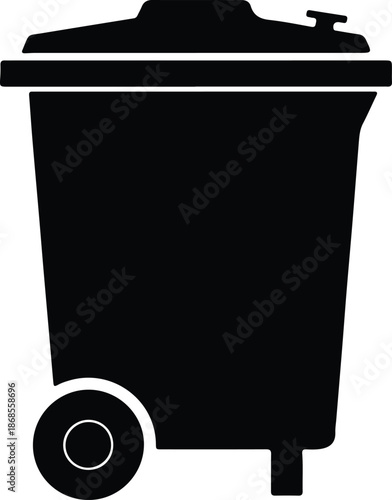 Silhouette of a wheeled garbage bin Vector Illustration