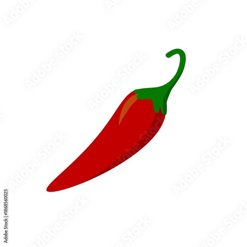 Red hot chili pepper icon. Icon for spicy food and mexican cuisine. Spicy chili pepper flat design. Hot chili logo images