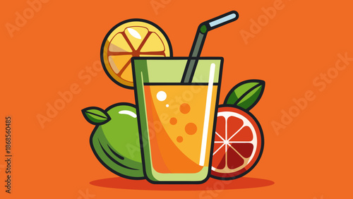 Vibrant citrus smoothie Vector