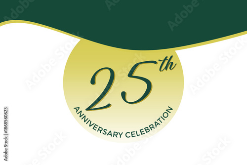 25th anniversary celebration with green design on white background