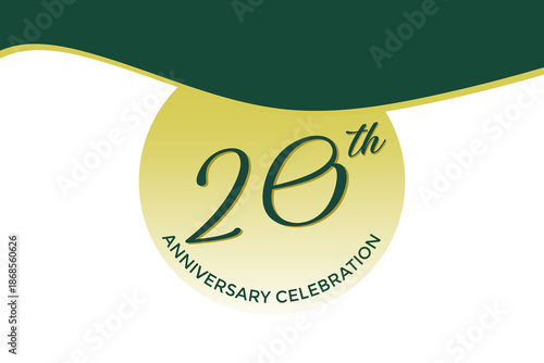 20th anniversary celebration with green design on white background