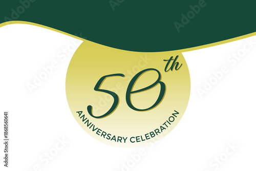 50th anniversary celebration with green design on white background