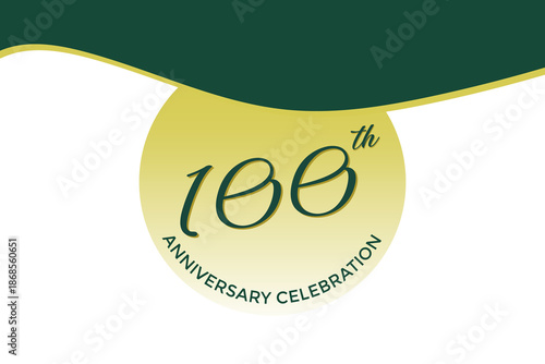 100th anniversary celebration with green design on white background
