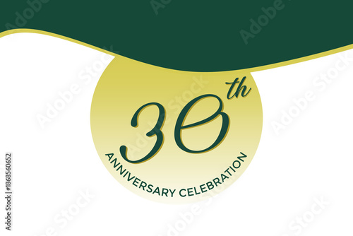 30th anniversary celebration with green design on white background