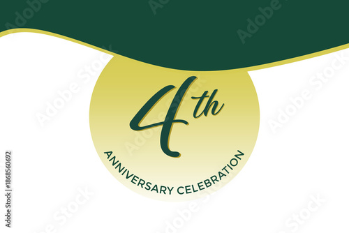 4th anniversary celebration with green design on white background