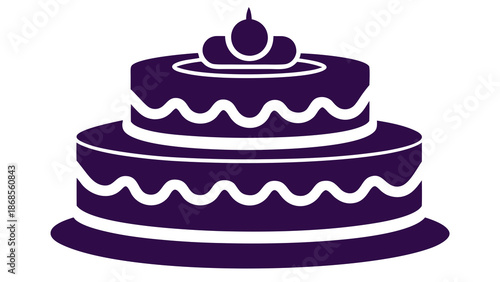 Celebratory triple layer cake Vector