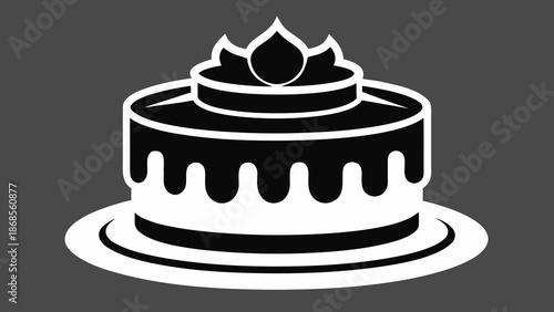 Delicious chocolate cake Vector