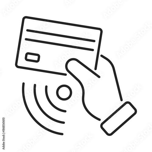 credit card NFC line icon