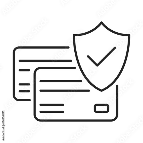 credit card protect line icon