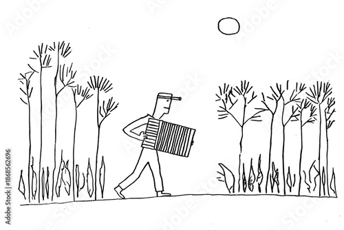 Primitive Drawing of a Stylized Animal