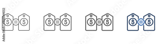 
outline icon set price comparison with price comparison design