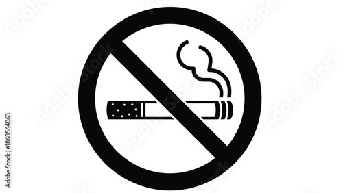 No smoking sign with cigarette prohibition symbol