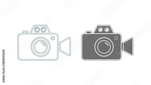 Modern camera icons for photography and videography needs