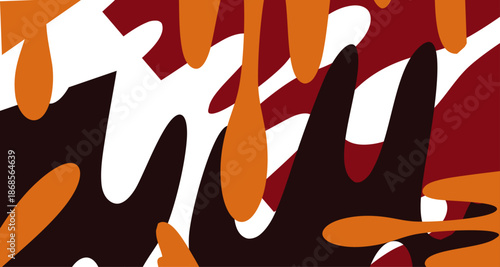 abstract seamless pattern with red and yellow flowers