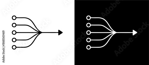 Abstract Simplify Process Icon with Arrow Path