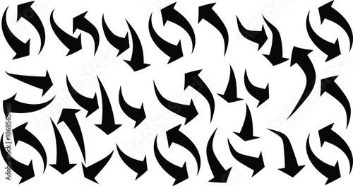  arrows set arrow icon   black arrow curving upwards indicating growth and progress, - curved arrow right direction vector sign