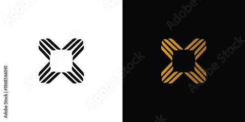 Luxury and modern letter X initials logo design