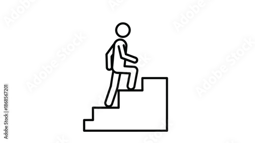 Person climbing up stairs to success and growth