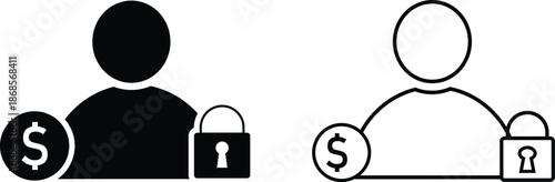 Guarantor icon set. Loan security symbols. Banking and legal agreement signs. Financial witness graphic design
