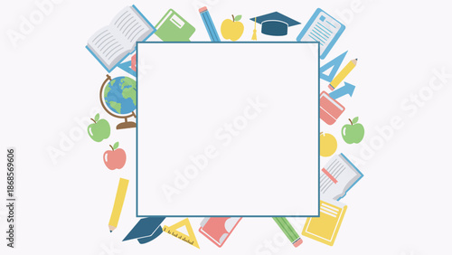 Education Background with Books and Learning Icons – Knowledge and Literacy for International Day of Education