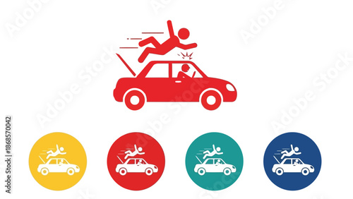 Car accident with person ejected from vehicle