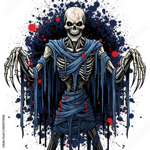 Grim Reaper Skeleton in Tattered Cloak.