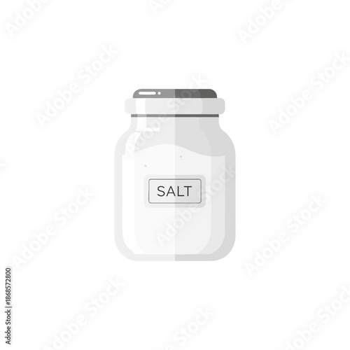 A Simple Illustration of a Salt Shaker with a Label Marked 'SALT'