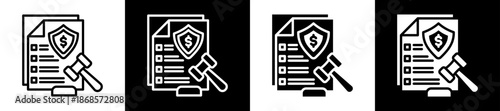 Regulatory Compliance Icon Set In Black And White Filled Style Collection