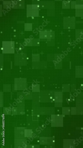 Dynamic green background, abstract technology animation