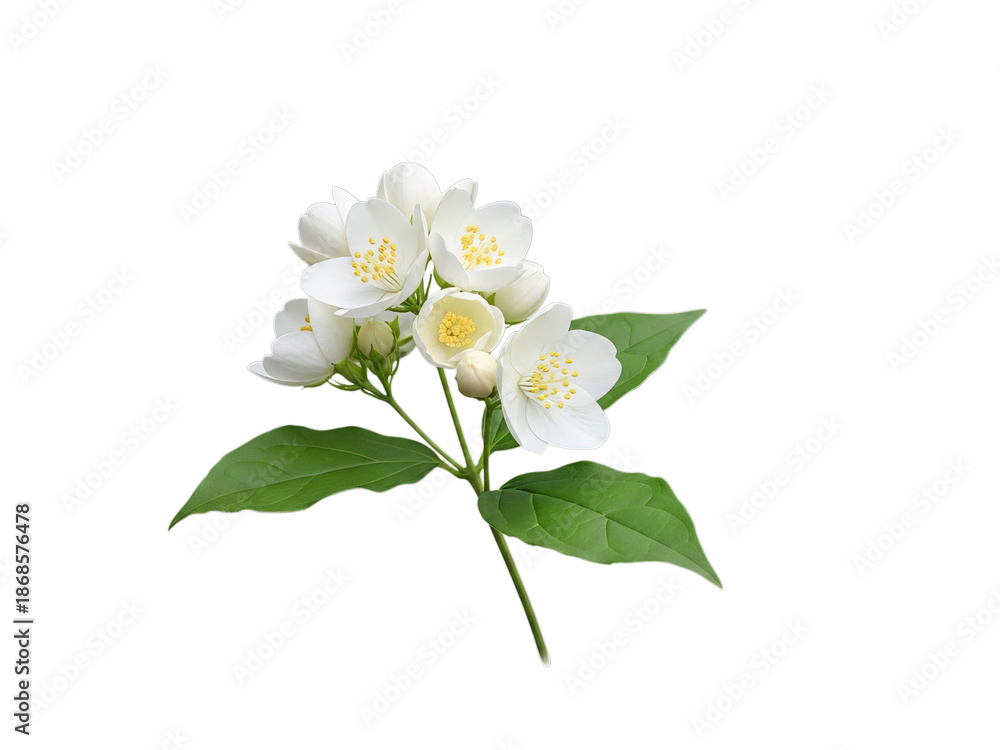 Fototapeta premium Elegant cluster of white jasmine flowers