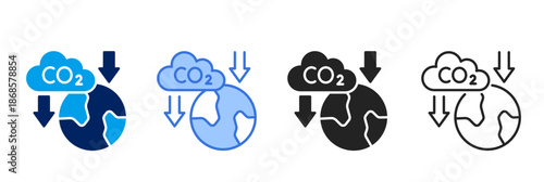 Emission  Icon Set Different Style Collection. 
